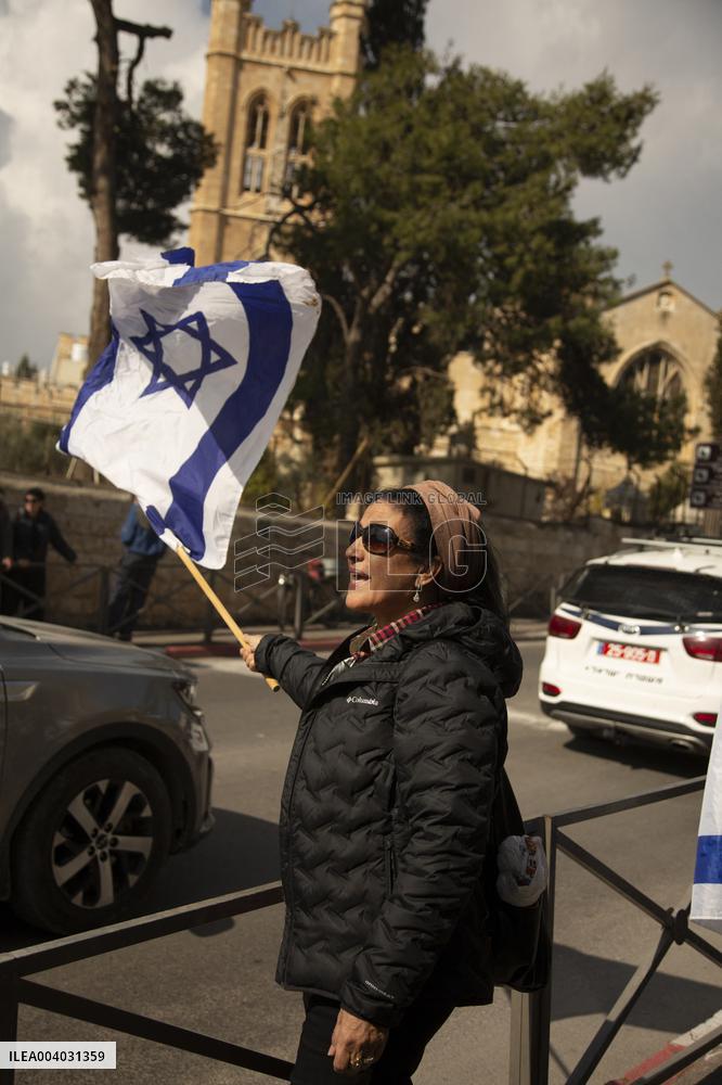 Protest Against Salah Diabs Expulsion Outside Jerusalem Court