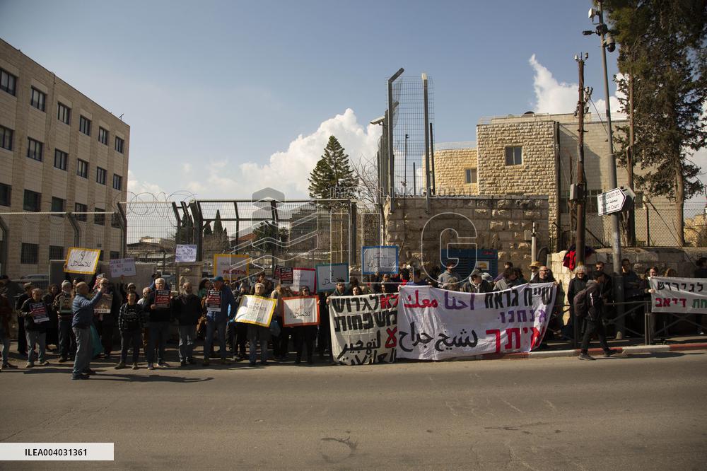 Protest Against Salah Diabs Expulsion Outside Jerusalem Court