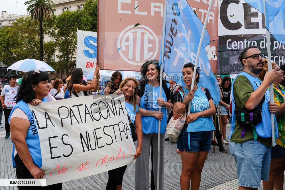 March Against Javier Milei At Plaza de Mayo - Buenos Aires