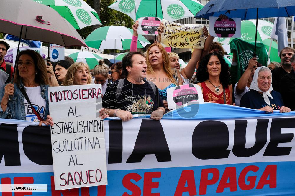 March Against Javier Milei At Plaza de Mayo - Buenos Aires