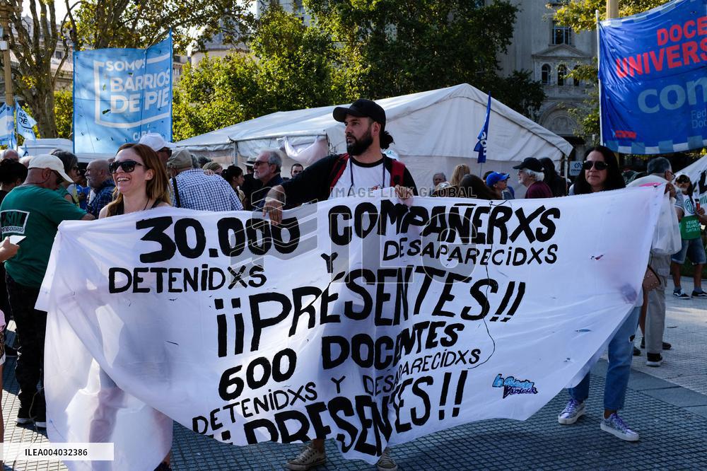 March Against Javier Milei At Plaza de Mayo - Buenos Aires
