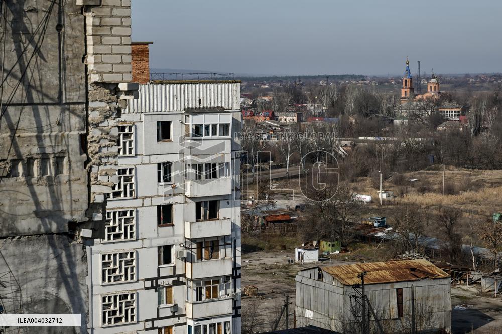 Front-line Orikhiv in southeastern Ukraine