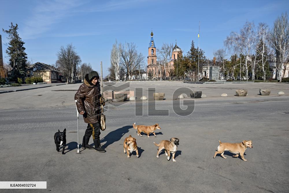 Front-line Orikhiv in southeastern Ukraine