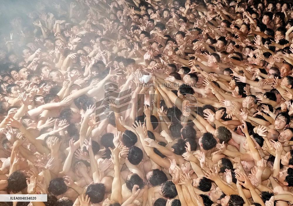 Naked festival at western Japan temple