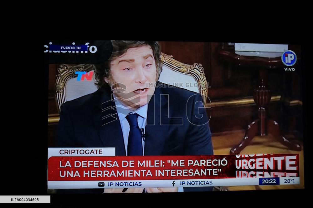 Javier Milei Discusses Crypto Scandal in TN Interview