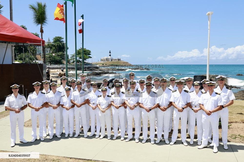 Princess Leonor Attends A Wreath Laying In Salvador De Bahia