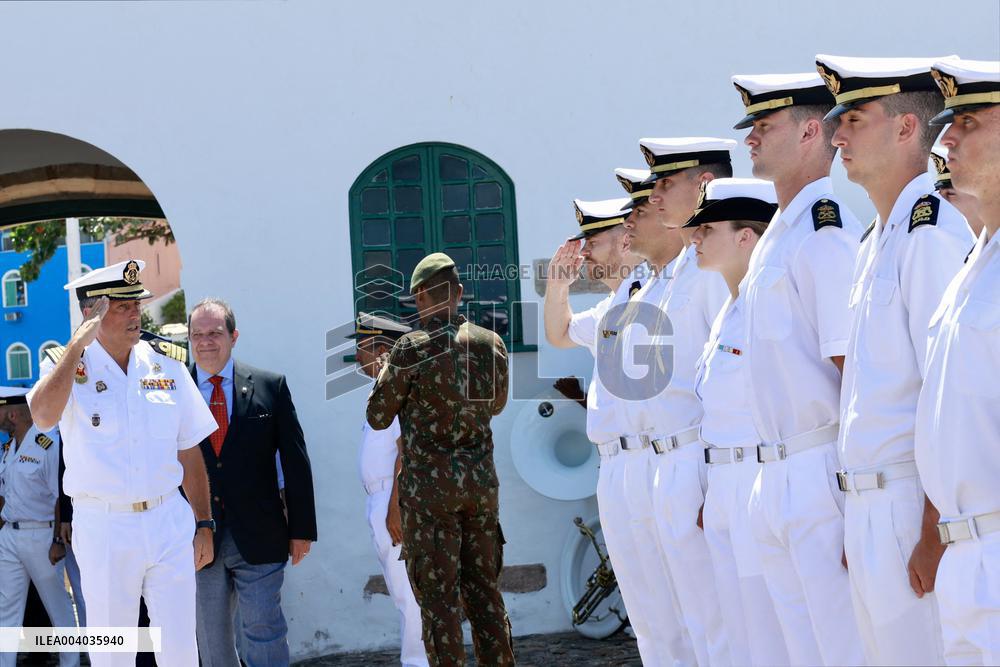 Princess Leonor Attends A Wreath Laying In Salvador De Bahia