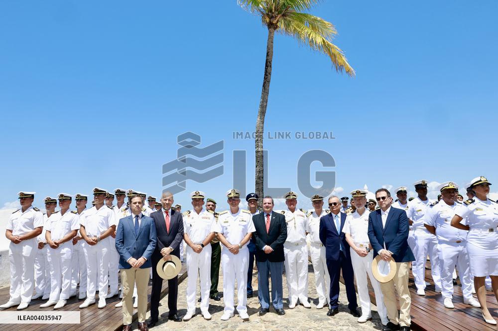 Princess Leonor Attends A Wreath Laying In Salvador De Bahia