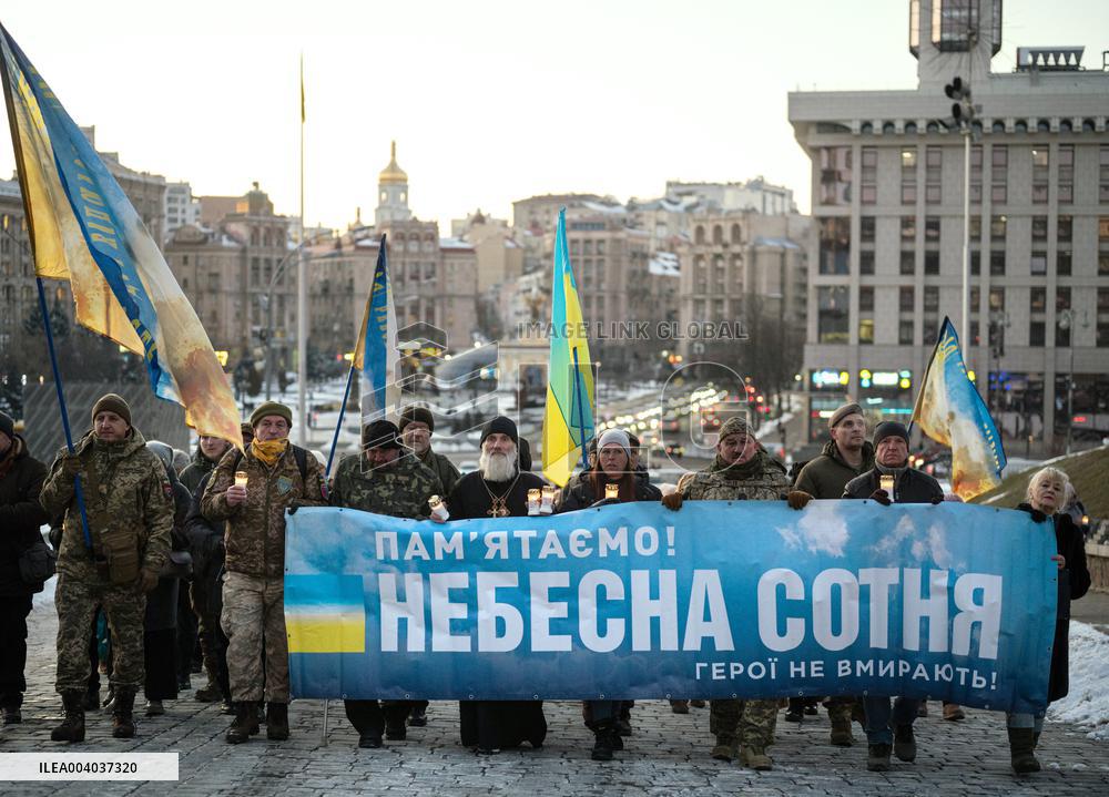 Memorial procession in honor of Heavenly Hundred Heroes takes place in Kyiv