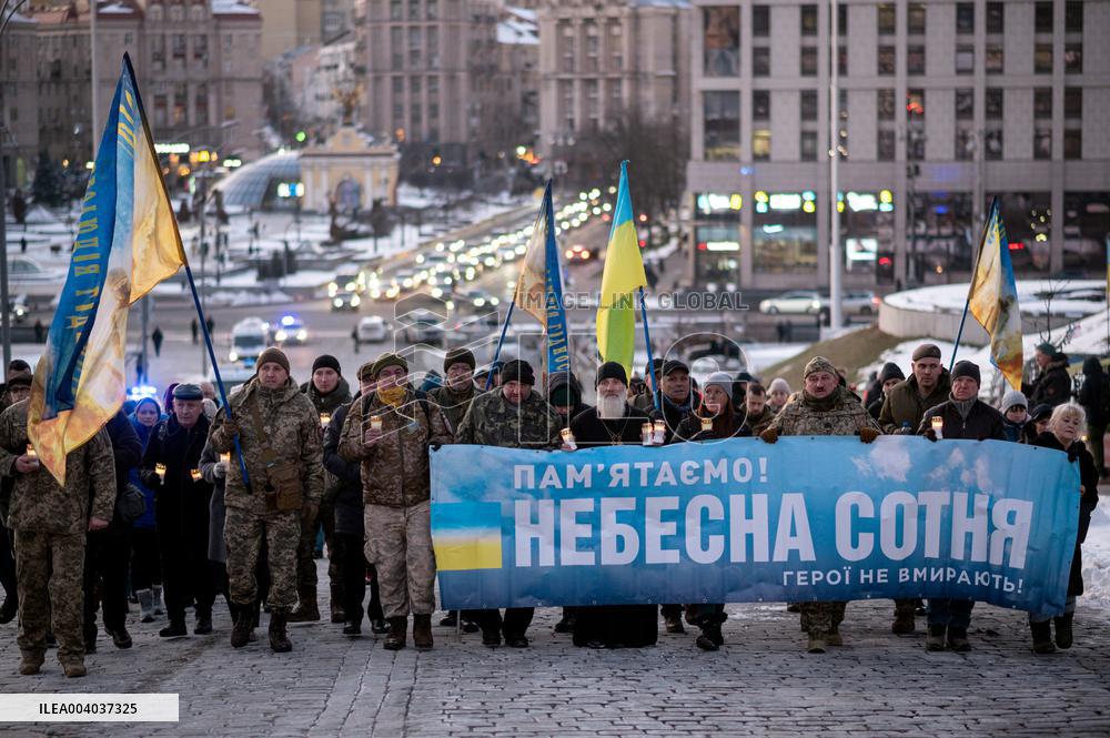 Memorial procession in honor of Heavenly Hundred Heroes takes place in Kyiv