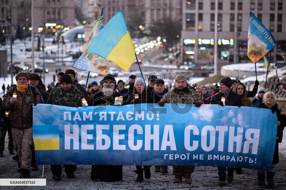 Memorial procession in honor of Heavenly Hundred Heroes takes place in Kyiv