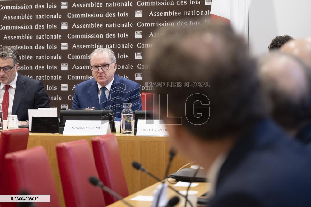 Richard Ferrand During his audition at the National Assembly In Paris