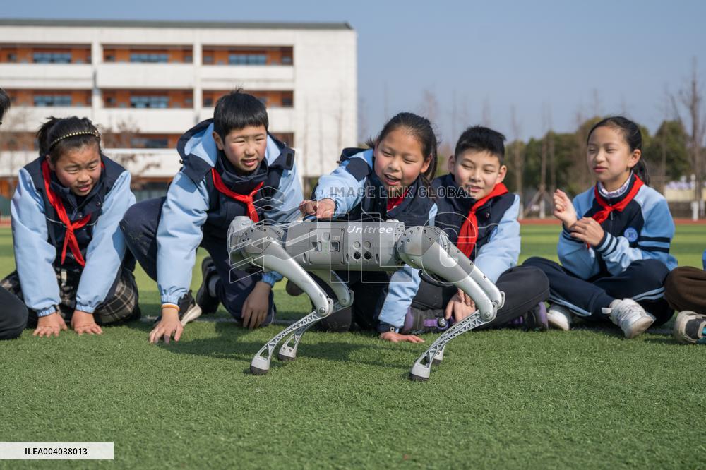 Robot Show at School in Kunshan