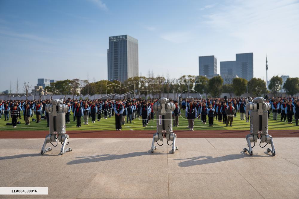Robot Show at School in Kunshan