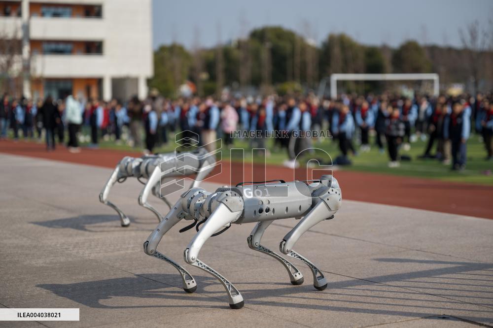 Robot Show at School in Kunshan