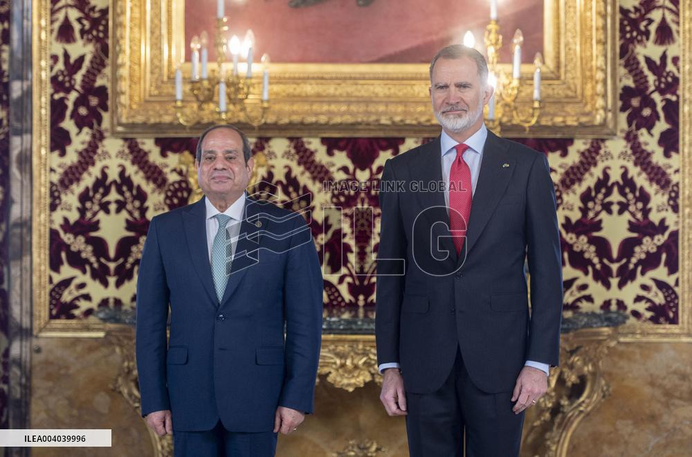 King Felipe Meets With President Of Egyp Al-Sisi - Madrid