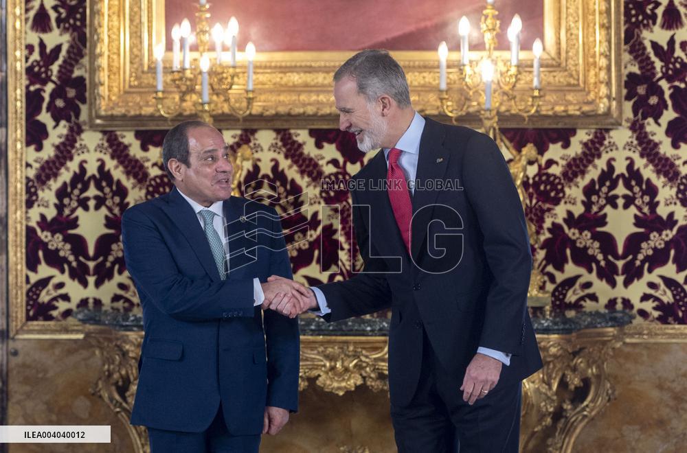 King Felipe Meets With President Of Egyp Al-Sisi - Madrid