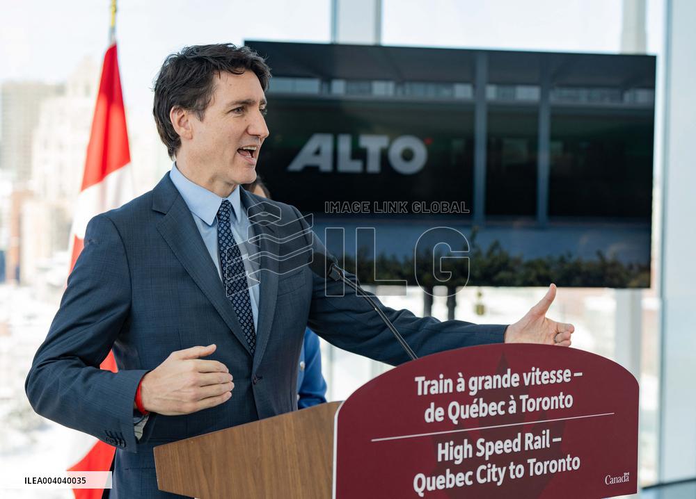 Trudeau Announces High-Speed Rail Network - Canada