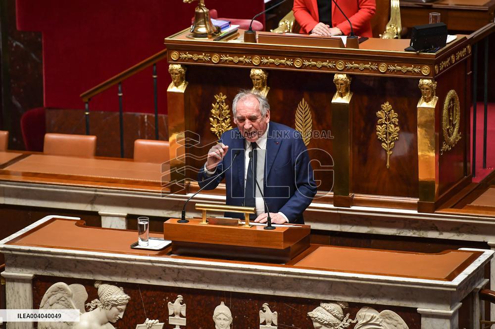 Speeches before motion of censure voting at the National Assembly in Paris - FA