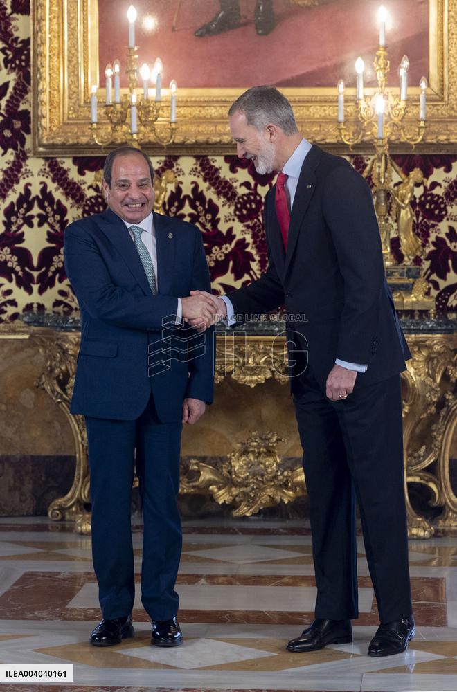 King Felipe Meets With President Of Egyp Al-Sisi - Madrid
