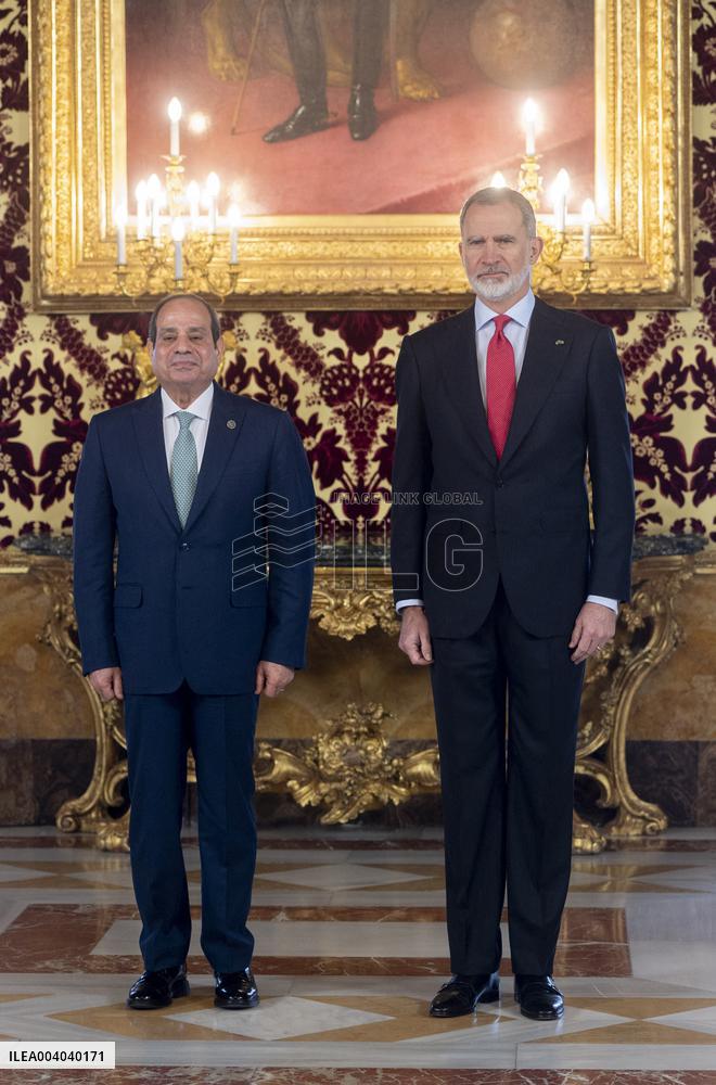 King Felipe Meets With President Of Egyp Al-Sisi - Madrid