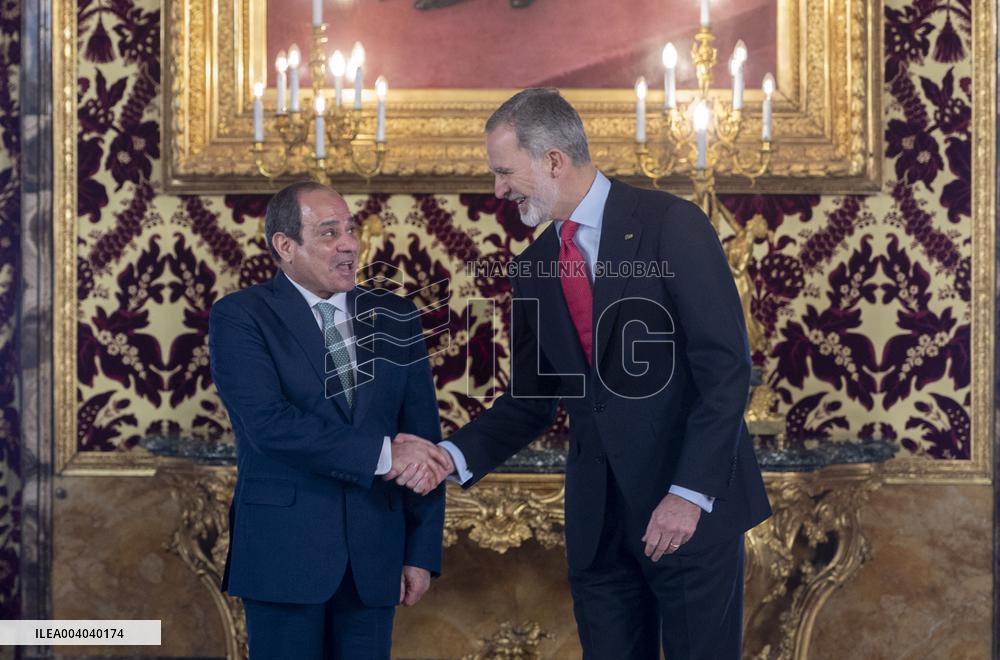 King Felipe Meets With President Of Egyp Al-Sisi - Madrid
