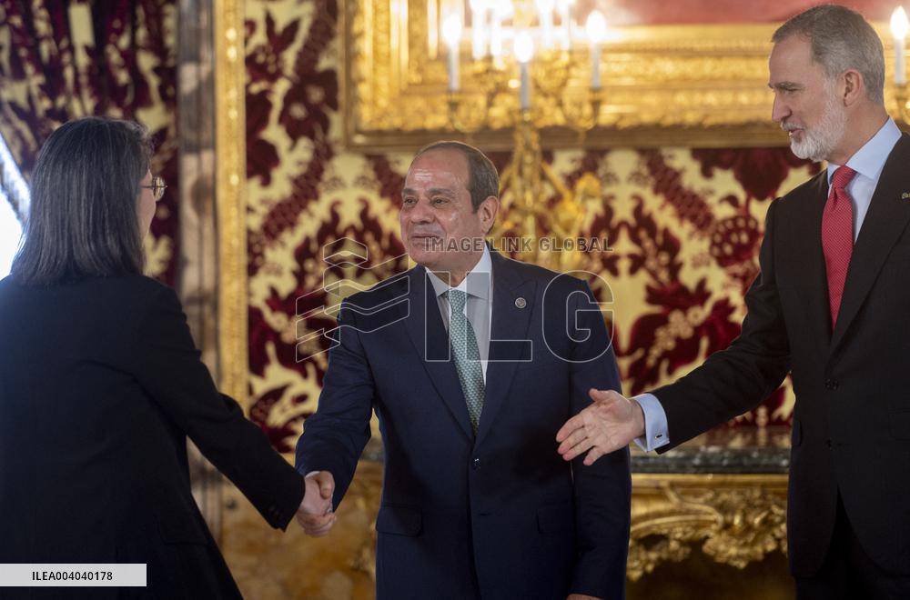 King Felipe Meets With President Of Egyp Al-Sisi - Madrid
