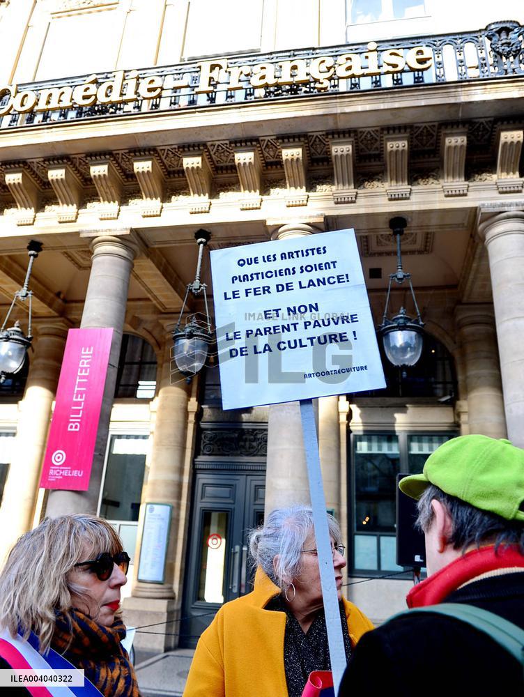 Culture Fights Back Rally In Front Of The Comedie Francaise - Paris