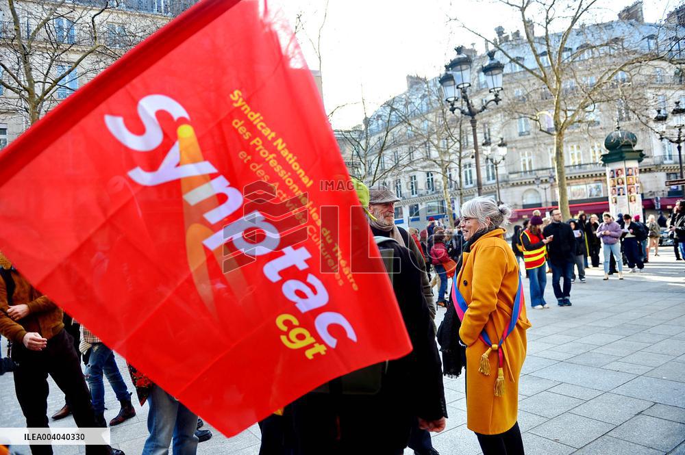 Culture Fights Back Rally In Front Of The Comedie Francaise - Paris