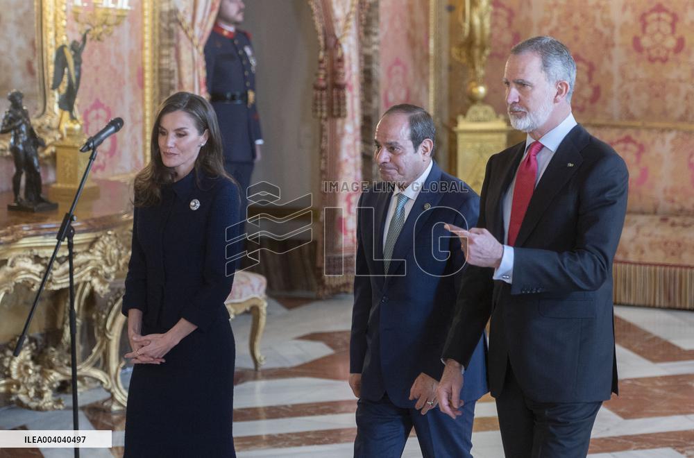 Royals Host Luncheon In Honor Of Egypt's President - Madrid