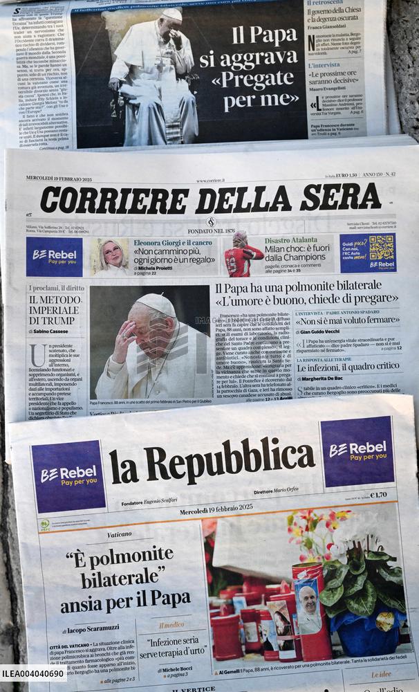 Italian Press About Pope Francis' Health - Rome