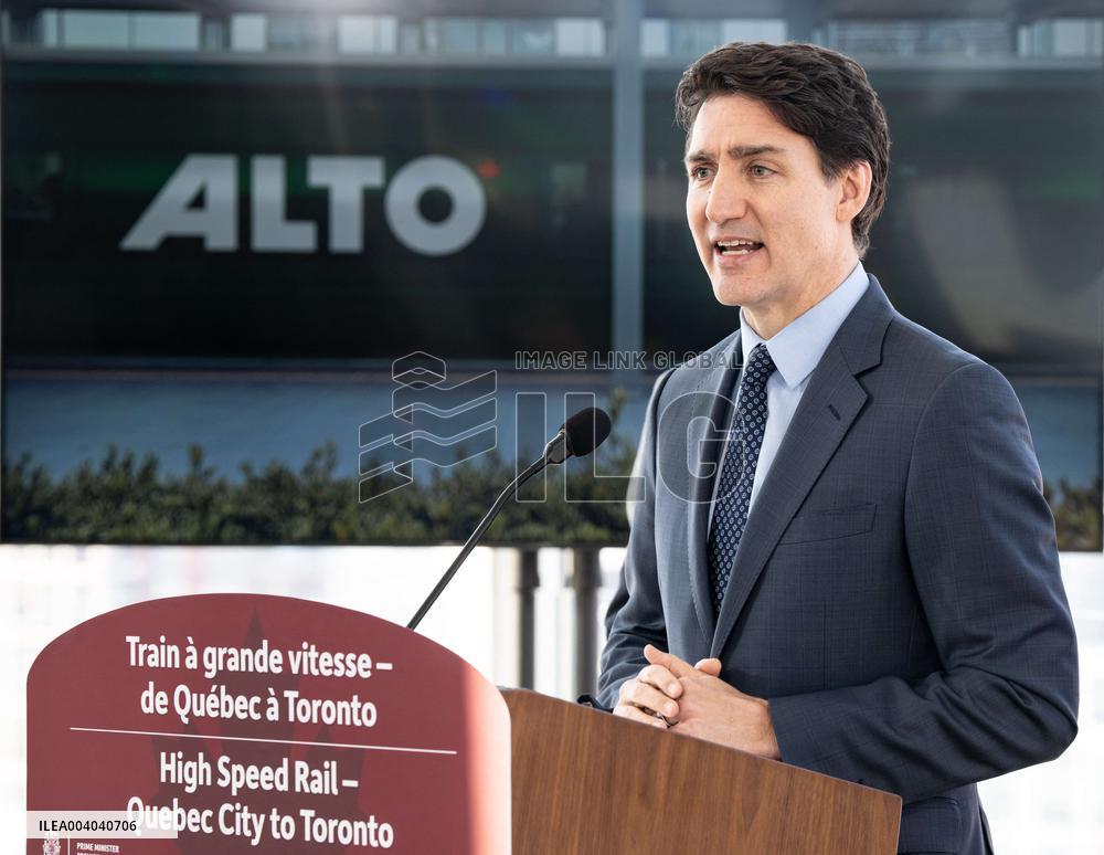 Trudeau Announces High-Speed Rail Network - Canada
