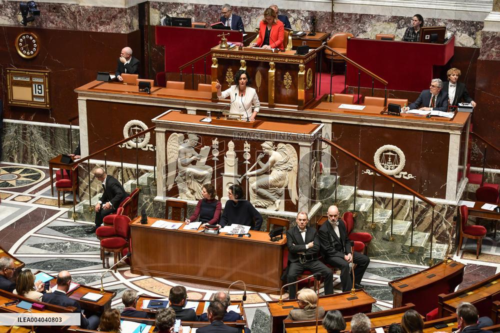 Speeches before motion of censure voting at the National Assembly in Paris - FA