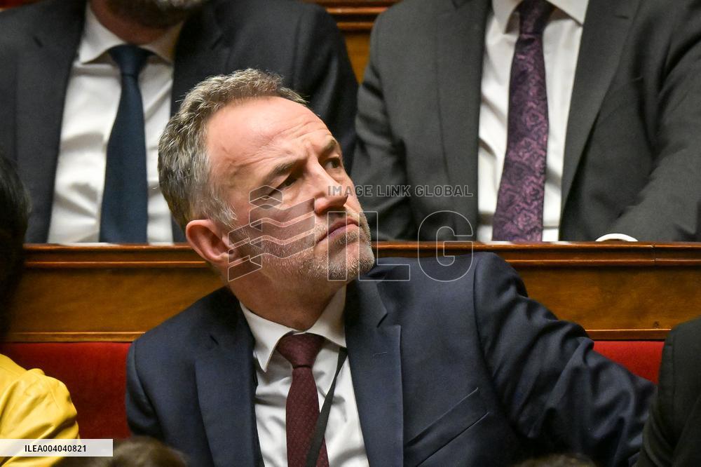 Speeches before motion of censure voting at the National Assembly in Paris - FA