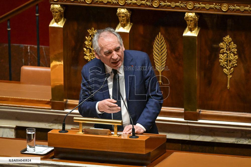 Speeches before motion of censure voting at the National Assembly in Paris - FA