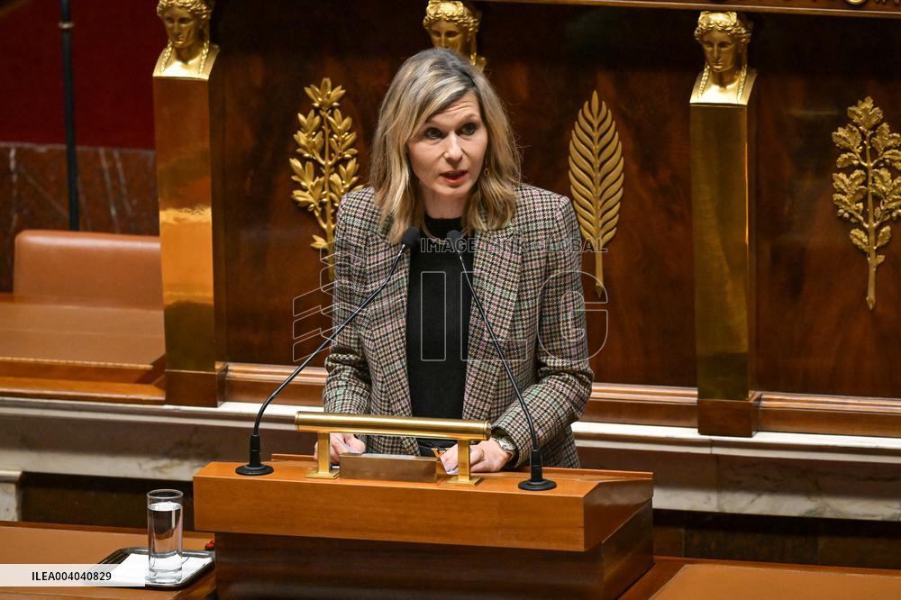Speeches before motion of censure voting at the National Assembly in Paris - FA