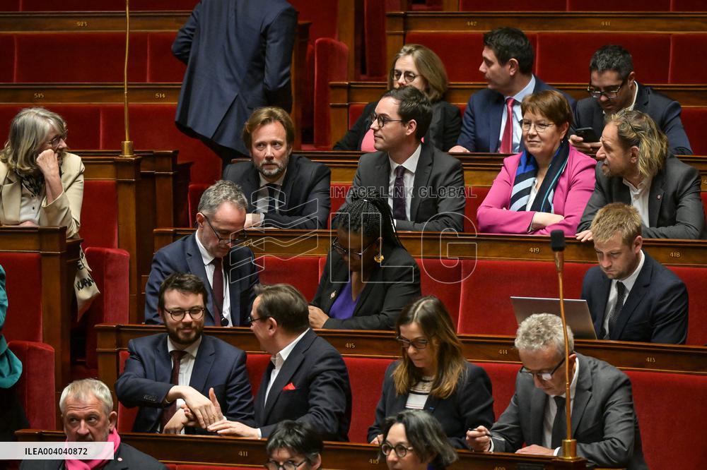Speeches before motion of censure voting at the National Assembly in Paris - FA