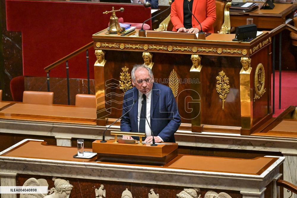 Speeches before motion of censure voting at the National Assembly in Paris - FA