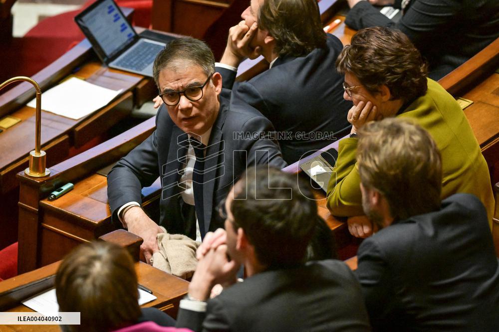 Speeches before motion of censure voting at the National Assembly in Paris - FA