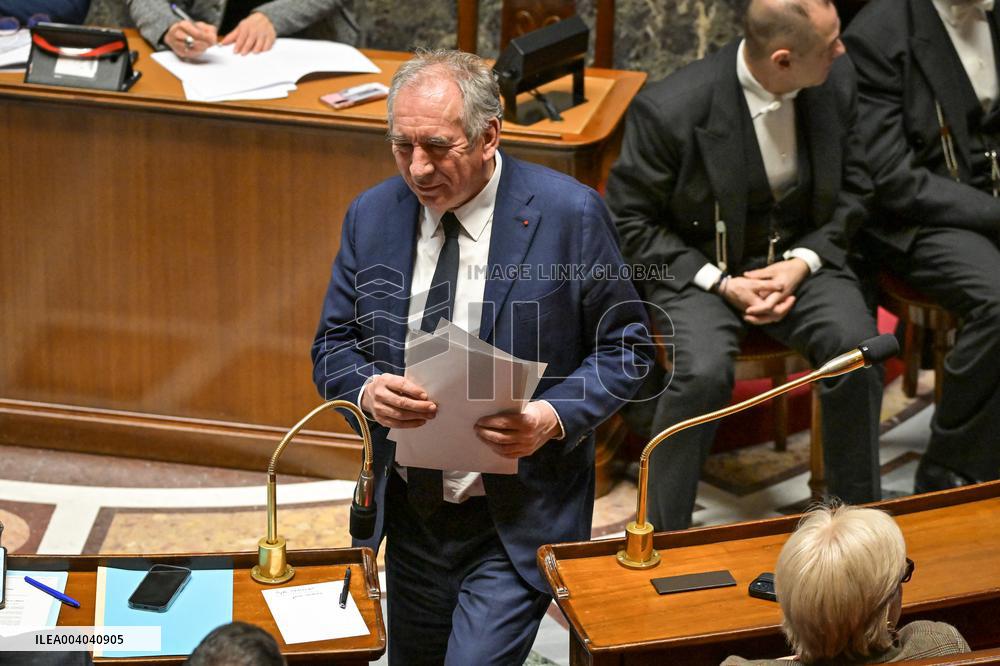 Speeches before motion of censure voting at the National Assembly in Paris - FA