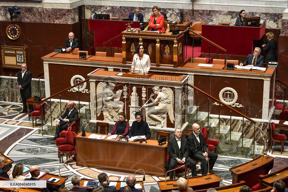 Speeches before motion of censure voting at the National Assembly in Paris - FA