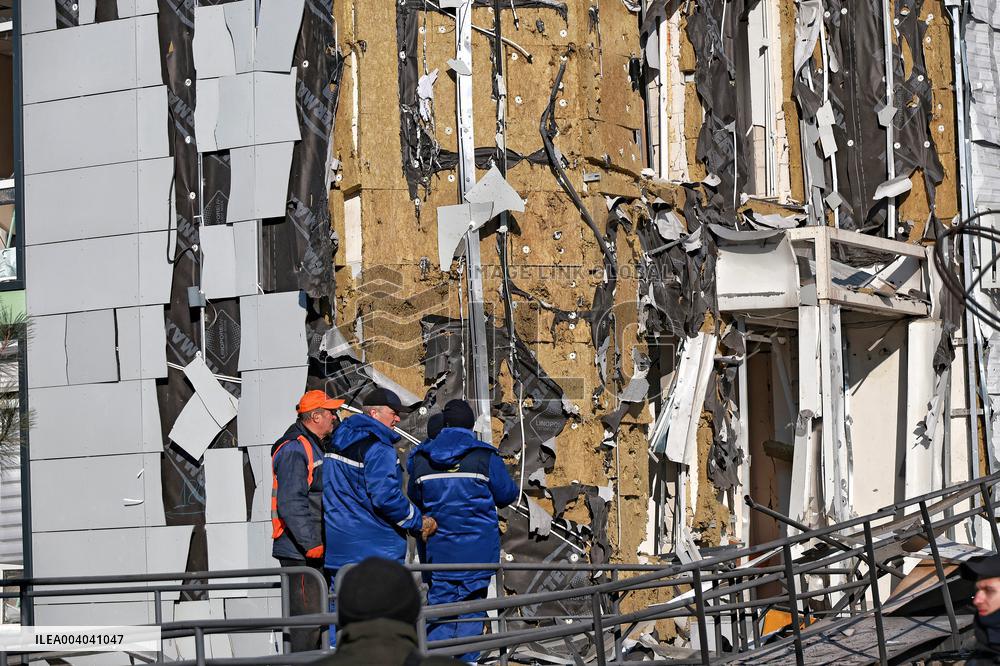 Aftermath of Russian massive drone attack on Odesa