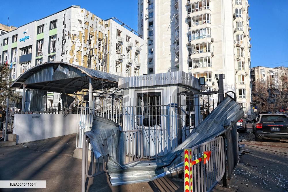 Aftermath of Russian massive drone attack on Odesa