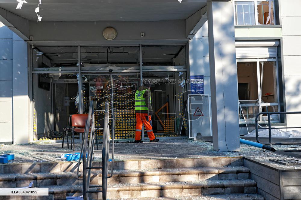 Aftermath of Russian massive drone attack on Odesa