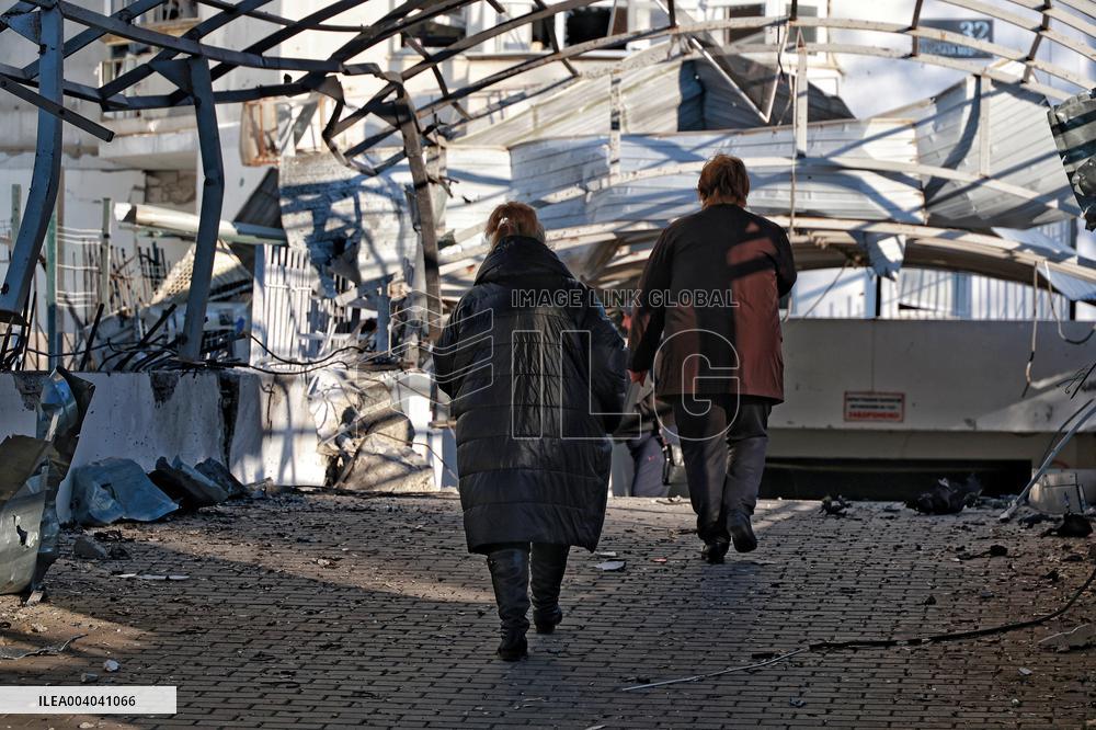 Aftermath of Russian massive drone attack on Odesa