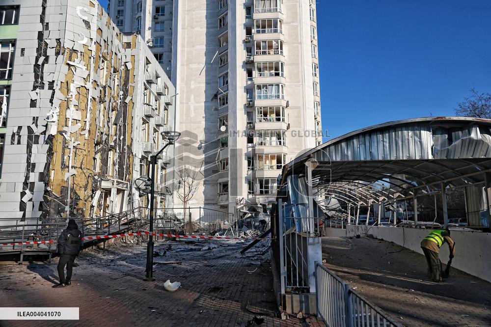 Aftermath of Russian massive drone attack on Odesa