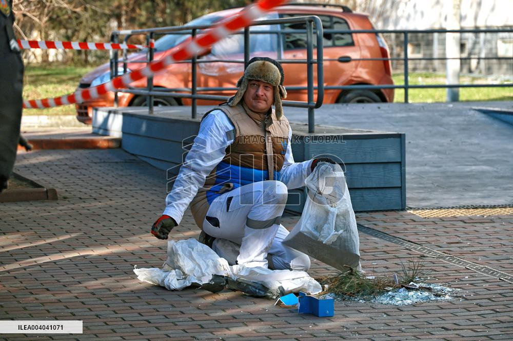 Aftermath of Russian massive drone attack on Odesa