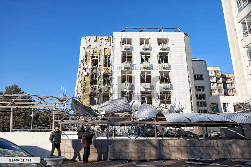 Aftermath of Russian massive drone attack on Odesa