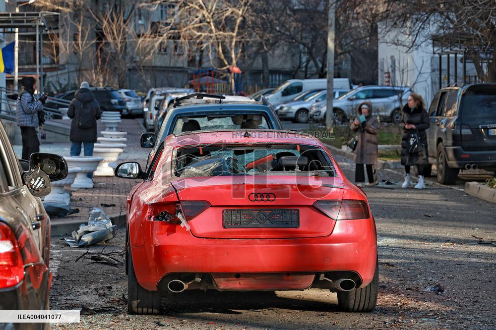 Aftermath of Russian massive drone attack on Odesa