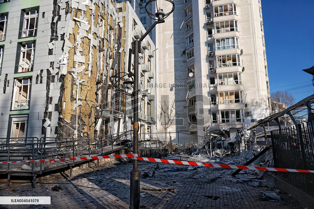 Aftermath of Russian massive drone attack on Odesa